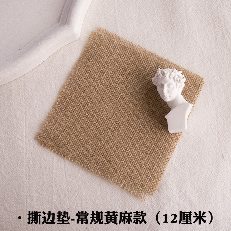 INS yute arpillera estera de la vendimia FOTOGRAFÍA decoración apoyos fondo estilo coreano aromaterapia vela posavasos