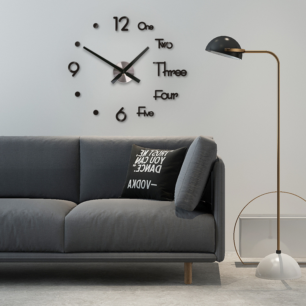 Tiktok mismo Punch-libre etiqueta de la pared reloj DIY estilo europeo simple reloj mudo hogar sala de estar estudio dormitorio Reloj de pared