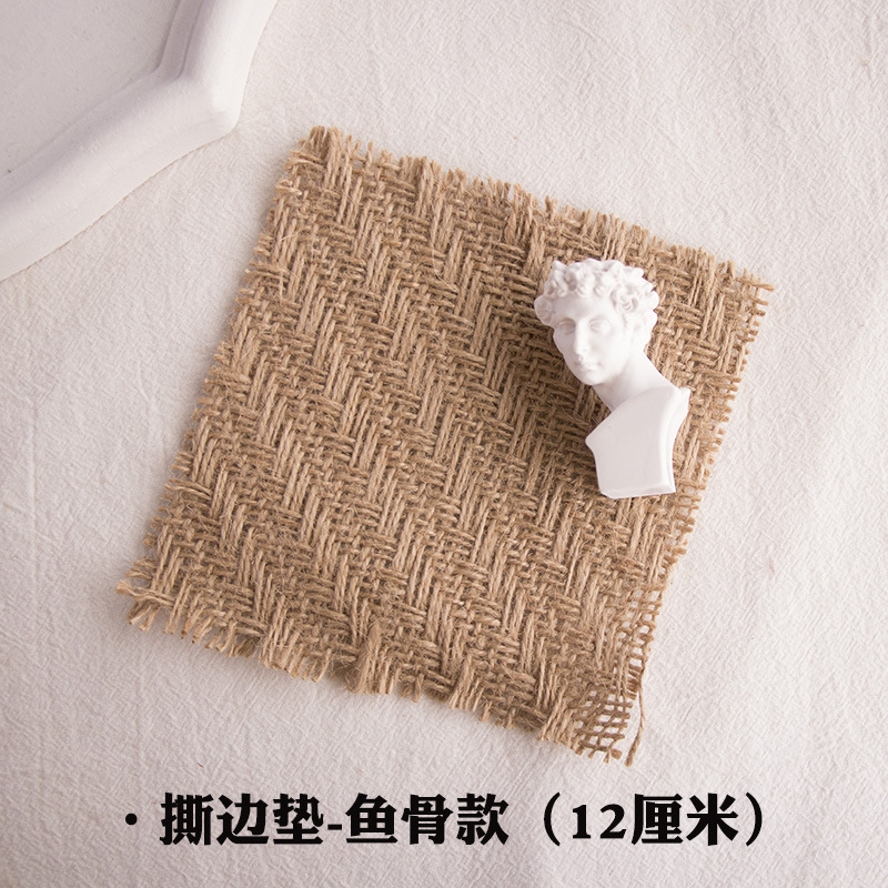 INS yute arpillera estera de la vendimia FOTOGRAFÍA decoración apoyos fondo estilo coreano aromaterapia vela posavasos