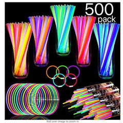 Outdoor disposable glow sticks 100 pack of colorful glowing sticks, concert cheering toy support sticks