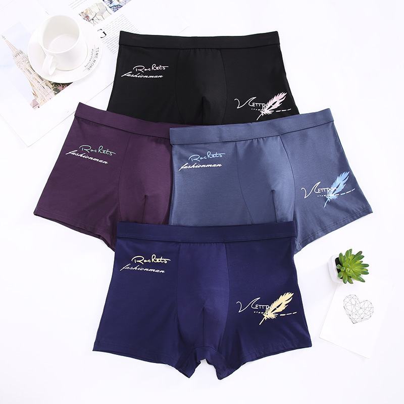 Pingkangle men's boxer underwear modal breathable village color Youth Men's mid-waist boxer pants factory outlet Pingkangle men's boxer underwear modal breathable village color Youth Men's mid-waist boxer pants factory outlet