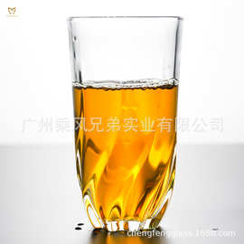 380ml玻璃水杯餐饮果汁杯透明奶茶杯家用水杯早餐杯牛奶杯水杯