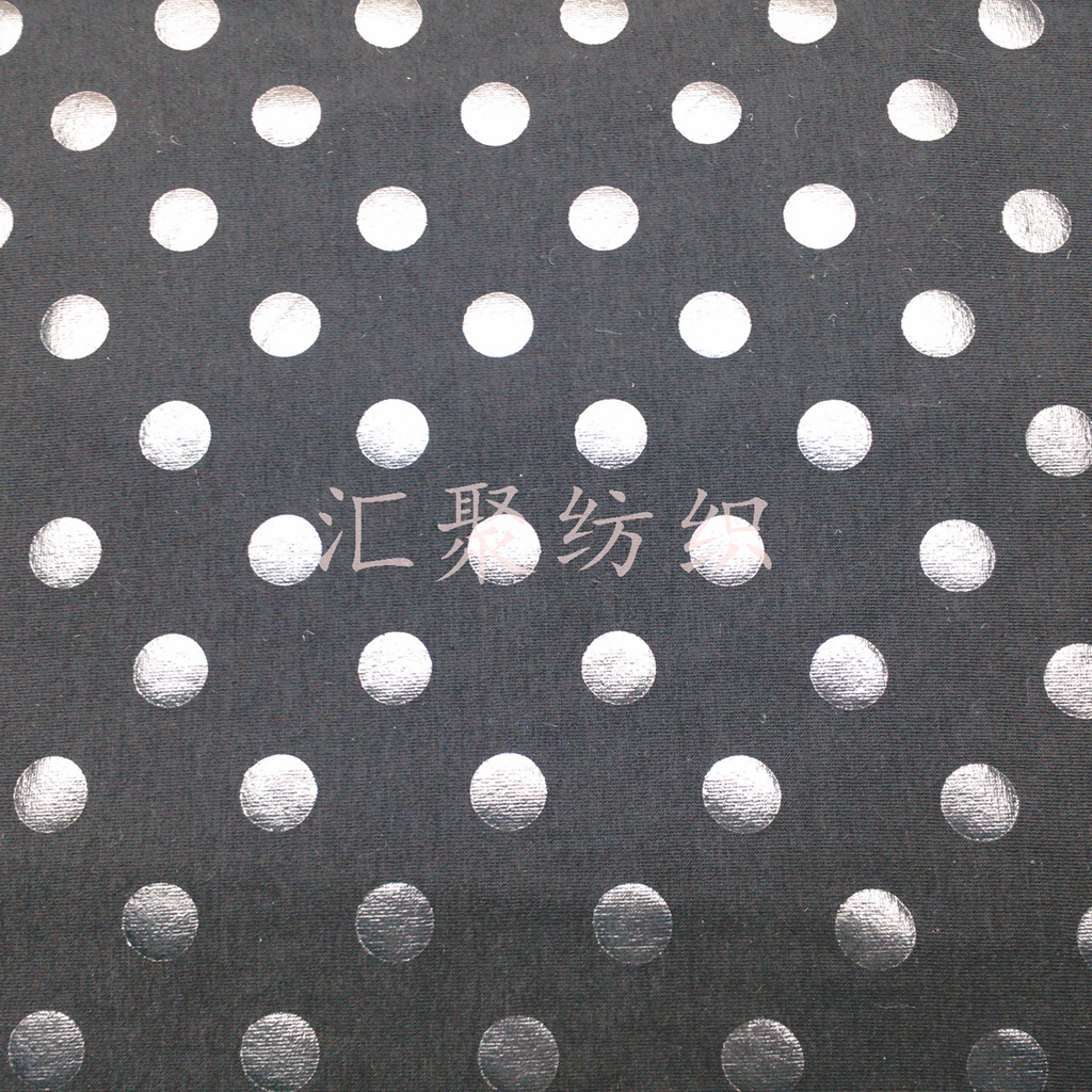 银色大圆点烫金 氨纶烫金布 烫金