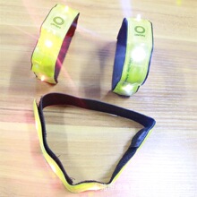 供应荧光黄反光臂带 3cm宽LED反光臂带  慢跑骑行专用反光臂带