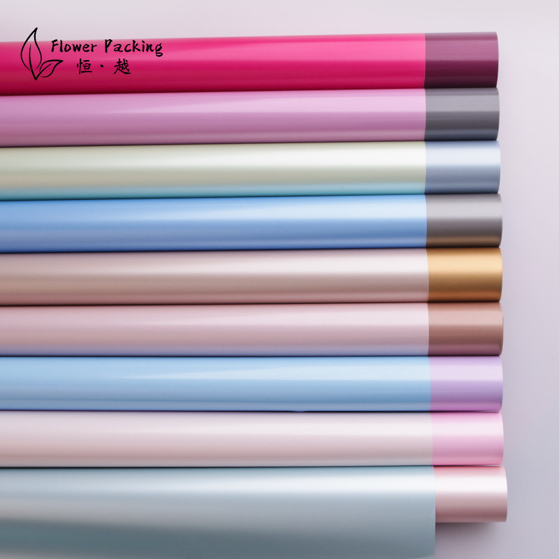 鲜花包装纸极光金莎纸花艺用品鲜花包装资材防水礼品包装纸批发