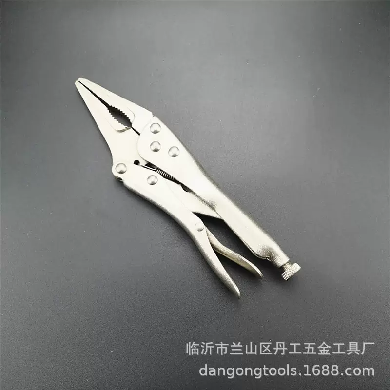 6寸锻打尖嘴大力钳镀镍平口省力鸭嘴钳磨砂发黑套柄多功能老虎钳