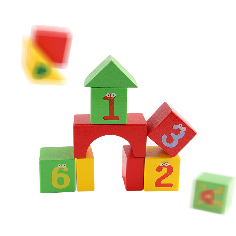 Bloques de construcción para niños rompecabezas de Madera Juguetes ensamblados bebé barril 1-3 años Niña niño al por mayor
