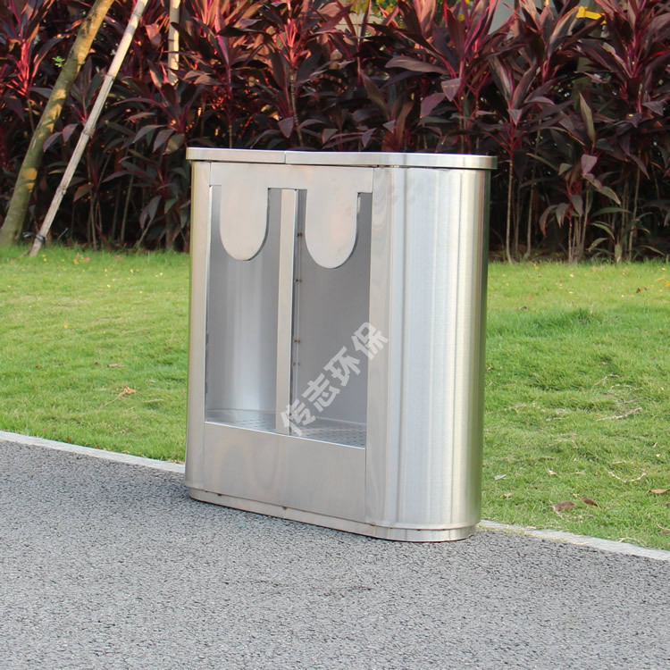 Indoor Stainless Steel Trash Can Subway Station Sanitation Explosion-Proof Bucket Manufacturer Oval High-Speed Rail Station Classification Peel Box