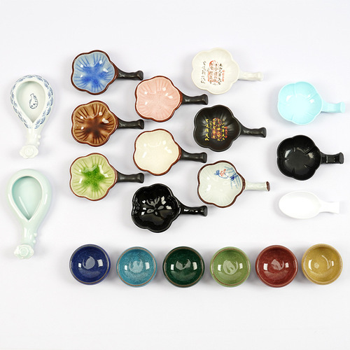 A drop-shipping ceramic ink butterfly small inkstone for students to use multi-functional pen to hold books French painting brush creative ink pool