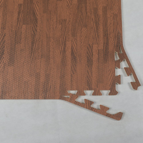 Factory-wholesale wood-grain foam floor mats—thickened crawling mats for kids, bedrooms, and living rooms; EVA interlocking crawl mats.