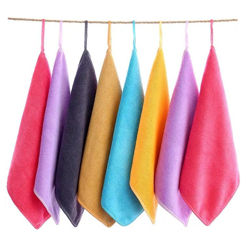 400g 30*30 하우스 키핑 수건 헝겊 주방 청소 수건 흡수성 마이크로 화이버 스퀘어 타월 세트 로고 도매