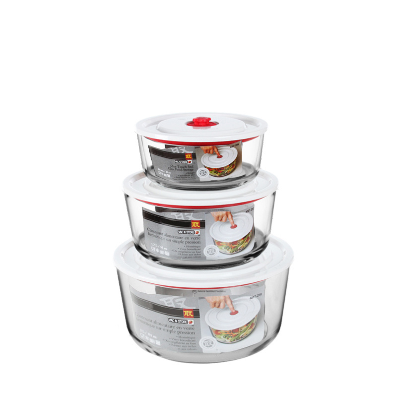 Round and Basin Microwave Oven Baking Bowl Household Meal Box Bowl with Lid Large Capacity Food Grade Glass Preservation Box