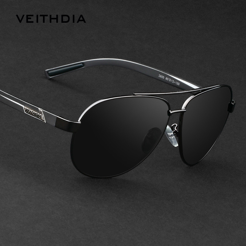De los hombres de aluminio magnesio revestimiento interior polarizado gafas de sol de la rana gafas de conductor 2605
