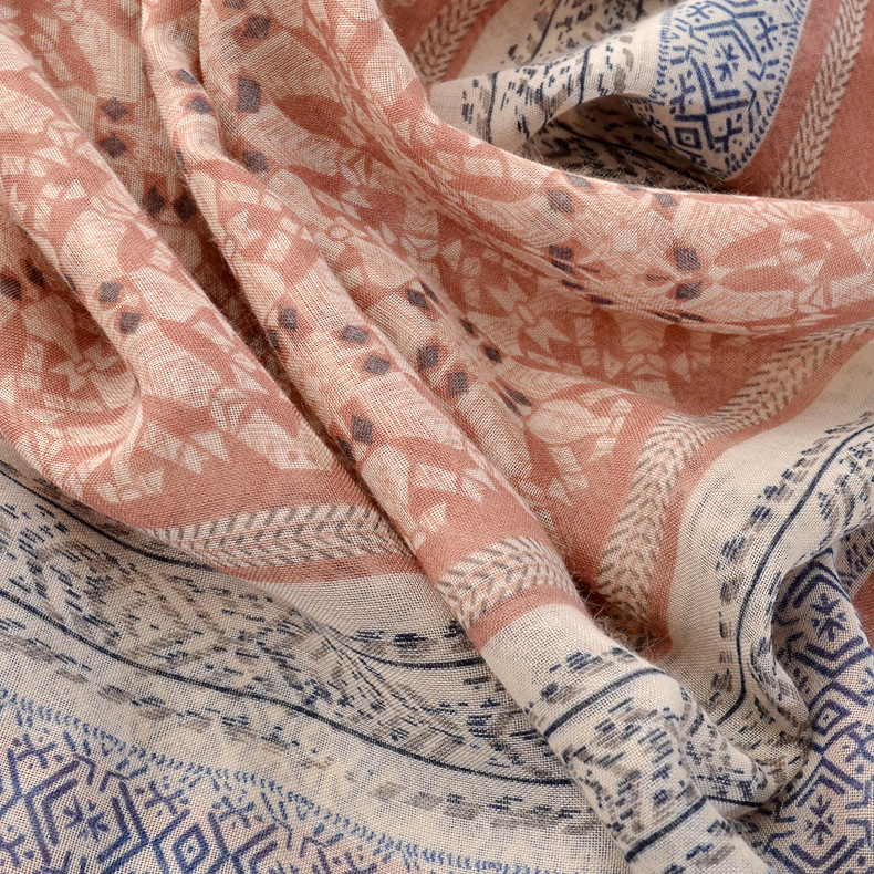 2020 nueva bufanda bohemia de algodón y lino Yunnan Lijiang Travel protector solar chal Toalla de playa bufanda geométrica para las mujeres