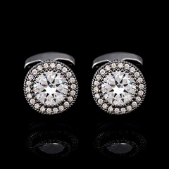 Cufflinks for men, light luxury, women's Swarovski zircon French shirt gem diamond cufflinks cufflinks