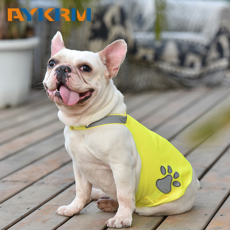 New AYKRM Pet Reflective Safety Vest Fluorescent Pet Reflective Vest Luminous Dog Claw Traffic Reflective Clothing