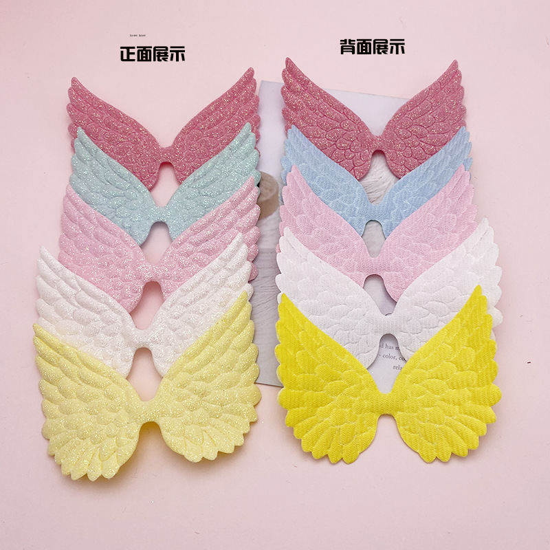 Venta al por mayor accesorios de joyería bricolaje fructosa oro polvo alas Niños Accesorios para el cabello material pastel tarjeta inserción Accesorios