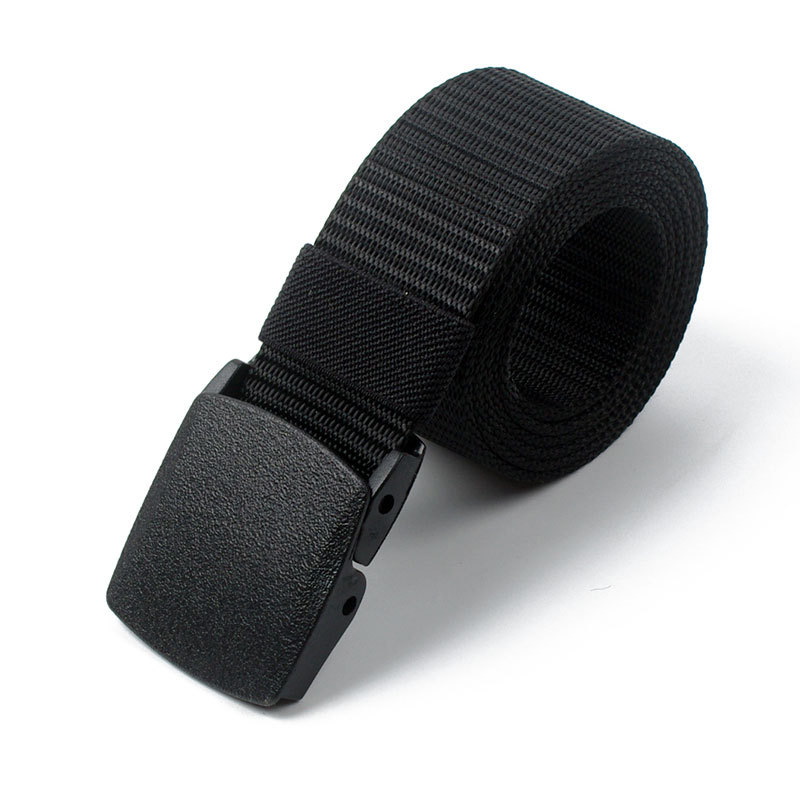 Sports Outdoor Nylon Canvas Belt Men's Canvas Belt Trendy Iron-free Metal Plastic Buckle Casual Cloth Belt