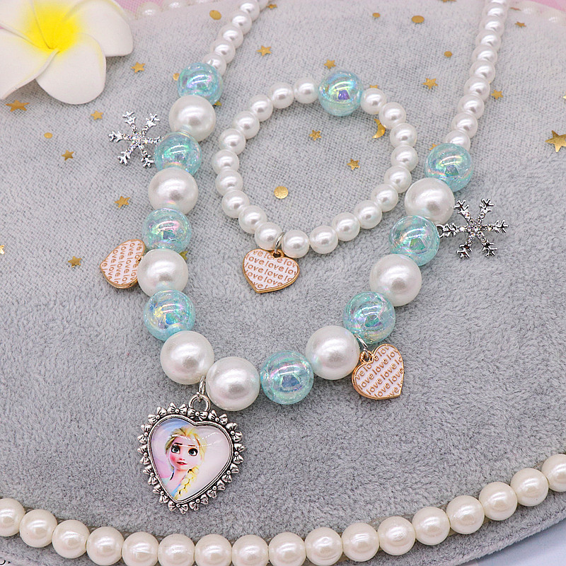 Estilo coreano collar de perlas para niños pulsera traje collar de unicornio accesorios de bebé para niñas Collar para niños al por mayor