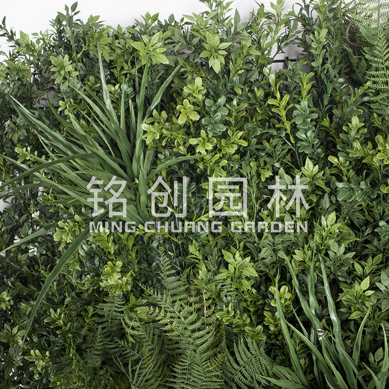 Venta directa retardante de llama pared de la planta de simulación a prueba de fuego pared de la planta verde material de protección ambiental planta verde centro comercial planta decorativa accesorios de pared