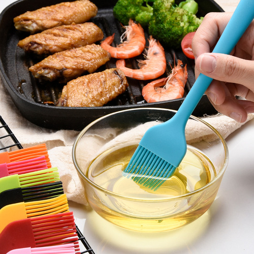 9-color small silicone barbecue brush, integrated silicone oil brush, cooking brush, barbecue tools
