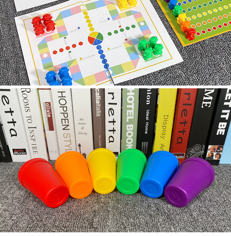 Comercio exterior del arco iris conteo de peso oso juguetes educativos niños Montessori educación temprana material didáctico infantil jardín clasificación de colores