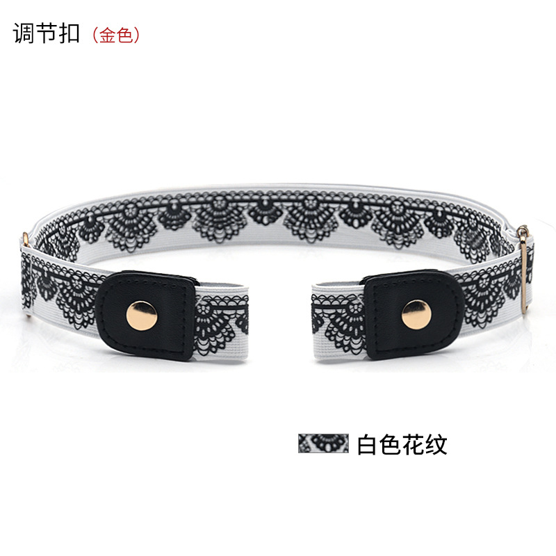 Nuevo SLIM-Fit elástico invisible cinturón perezoso hebilla-libre elástico jeans simple todo Partido de los hombres y las mujeres de la correa anti-alergia