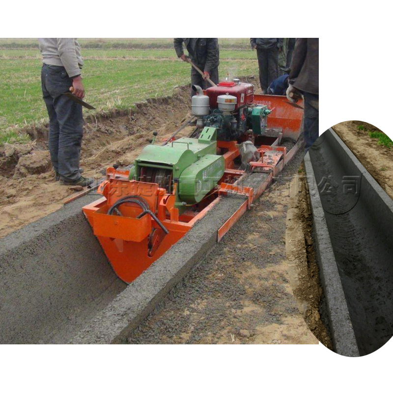 U型混凝土渠道成型机 现浇石水渠机 公路施工排水沟衬砌机