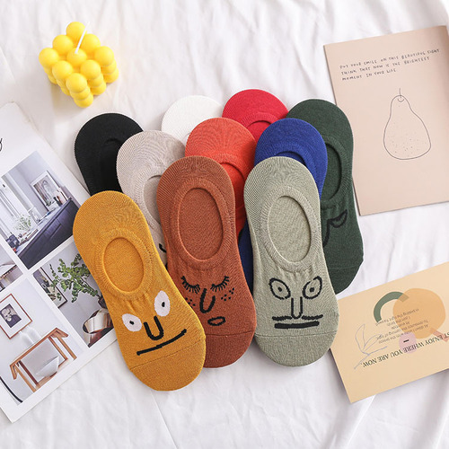 Women's Japanese invisible boat socks cotton solid color expression shallow short socks women's low-cut socks summer thin