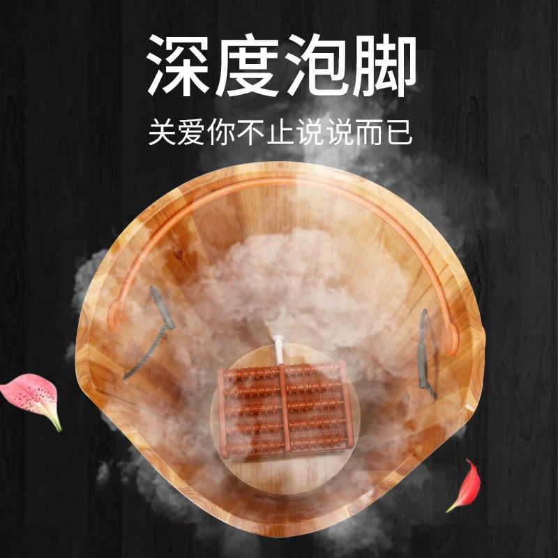 Рождествительно Cedar wood fumigation barrel multi-purpose gynecological fumigation barrel heightened foot bath barrel steam heating foot wash basin