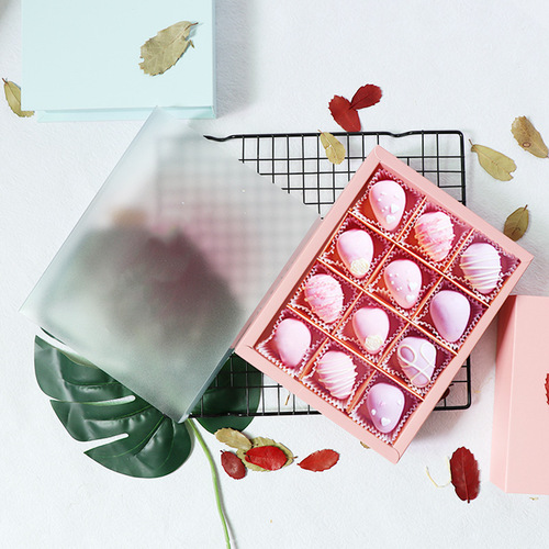 Pink Gift Box Gift Packaging Box Korean Version Valentine's Day Birthday Box Rectangle Transparent Strawberry Chocolate Gift Box