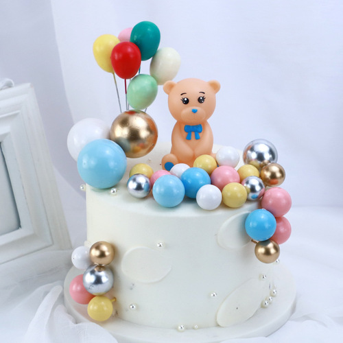 Eight degree cake decoration baking ins style plug-in gold ball silver ball festive red ball plug-in decoration accessories