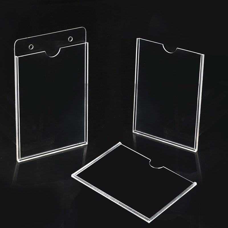 Tarjeta acrílica ranura a4 ranura tarjeta de visualización transparente cubierta de tarjetas acrílico tablero de tarjeta de trabajo marco publicitario personalizado