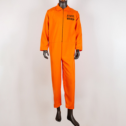Halloween Cos Prisoner Costume Amazon Cross-border Men and Women Same Version Adult and Children Cos Prison Uniform Prisoner Uniform