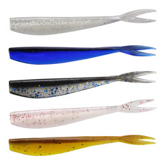 Wheeler Lure Split Tail Simulation Soft Fish Bait 7cm 1.2g Mini Dual Color Soft Fish Bait Cross-border Wholesale
