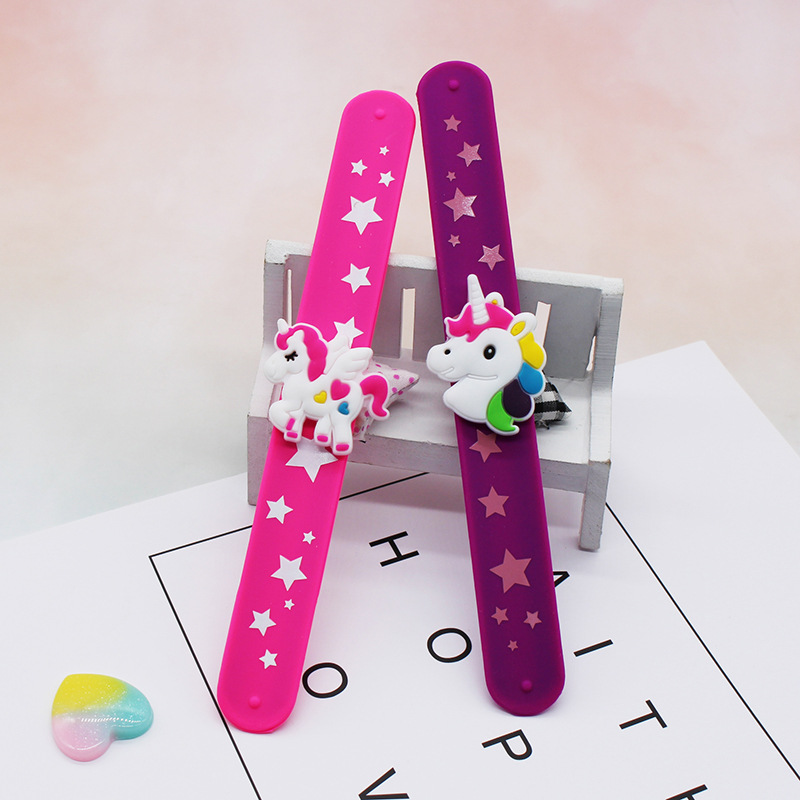Corea del Sur lindo niños y niñas pareja reloj de silicona Snap anillo unicornio pulsera actividad regalo al por mayor