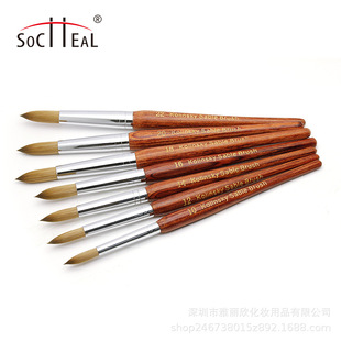 Amazon's Best-Selling Real Wooden Pole Manicure Crystal Pen Kolinsky Carved Manicure Pen Factory Direct Sale