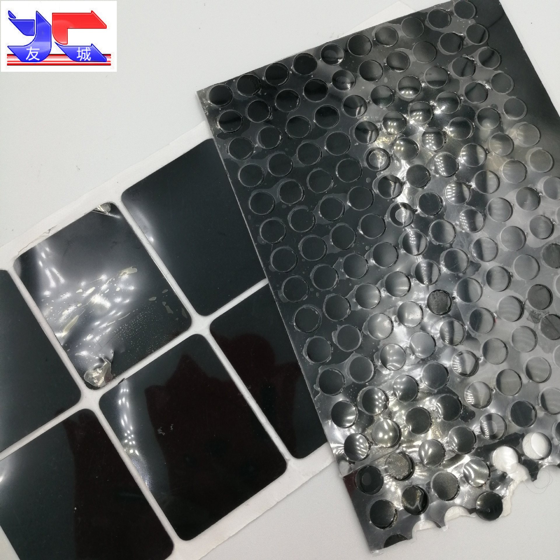 自粘单面背胶硅胶脚垫 黑色防滑减震网格橡胶垫 防撞硅胶垫片