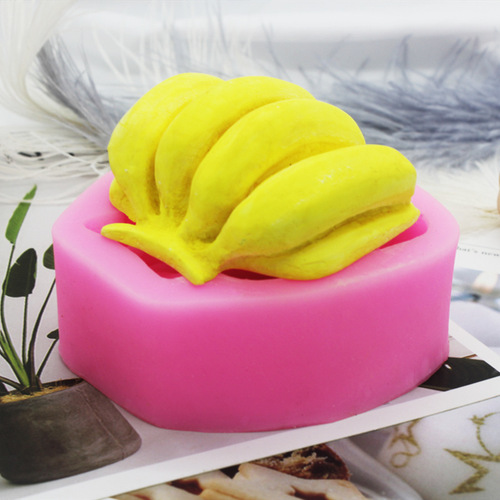 Silicone Mold Fruits Banana Baking Cake Decoration Aroma Plaster Scented Candle Holder Handmade Soap