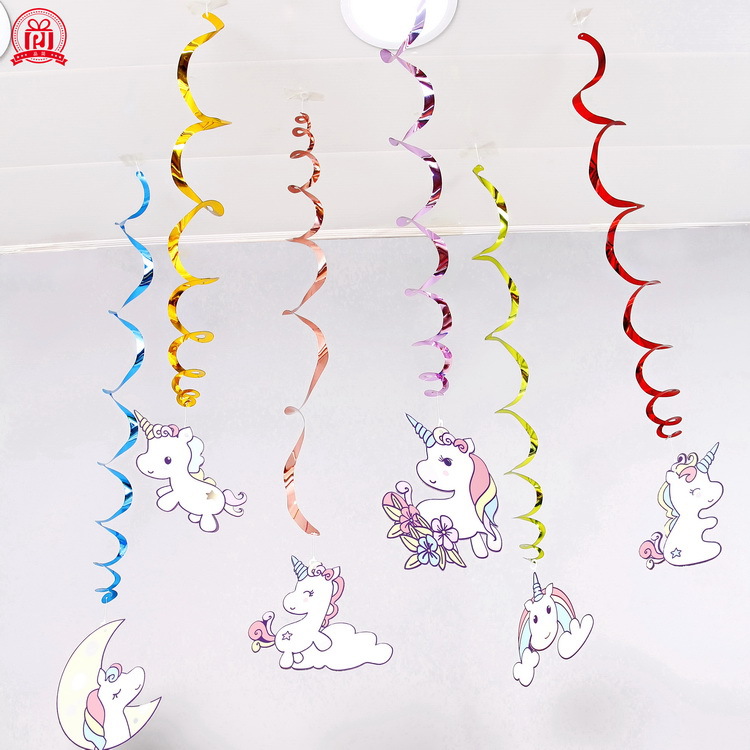 Fiesta de cumpleaños de los niños transfronterizos PVC colgante en espiral