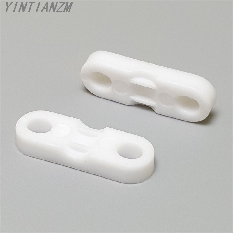 15mm孔距平面圆角压线板直条形塑料线夹小家电固定电线一字压线板