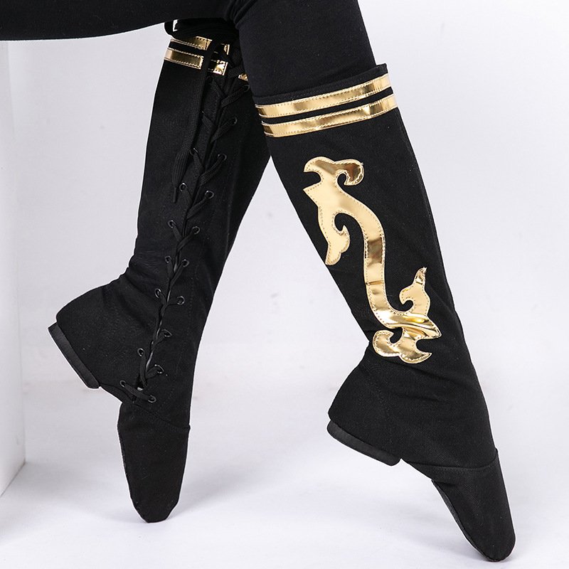Sitang botas de montar Jazz botas de cuero de baile mongol danza Xizanga danza nacional botas altas rendimiento