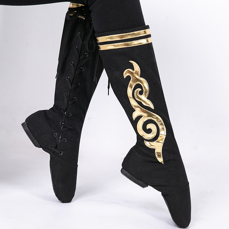 Sitang botas de montar Jazz botas de cuero de baile mongol danza Xizanga danza nacional botas altas rendimiento