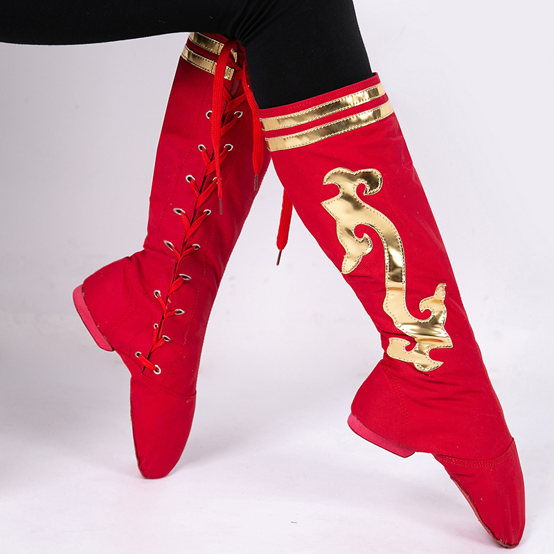 Sitang botas de montar Jazz botas de cuero de baile mongol danza Xizanga danza nacional botas altas rendimiento