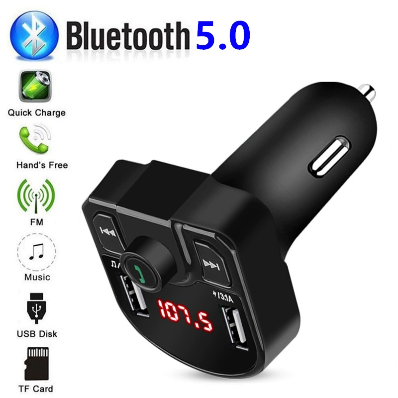 Автомобильный FM-передатчик автомобильный Bluetooth Mp3 двойной USB зарядка автомобиля Car mp3 Bluetooth приемник источник завод 5.0
