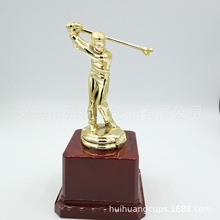 2020年高尔夫球电镀金色塑料小奖杯奖励奖品可定 制logo