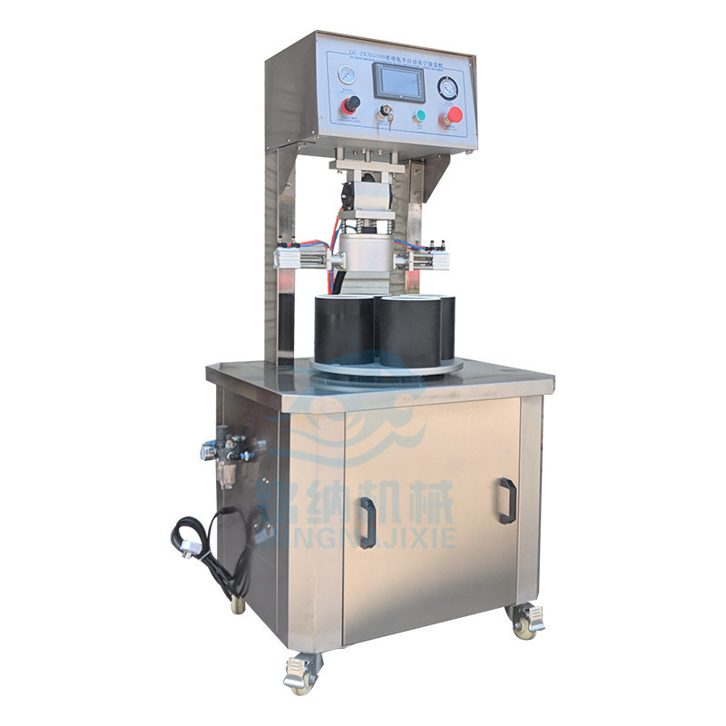 玻璃瓶抽真空压盖一体长期保鲜半自动4头真空旋盖机 铭纳厂家现货