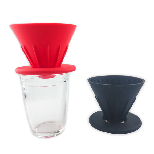 Reusable hand brewed silicone coffee filter cup coffee filter cup funnel V60 coffee filter set