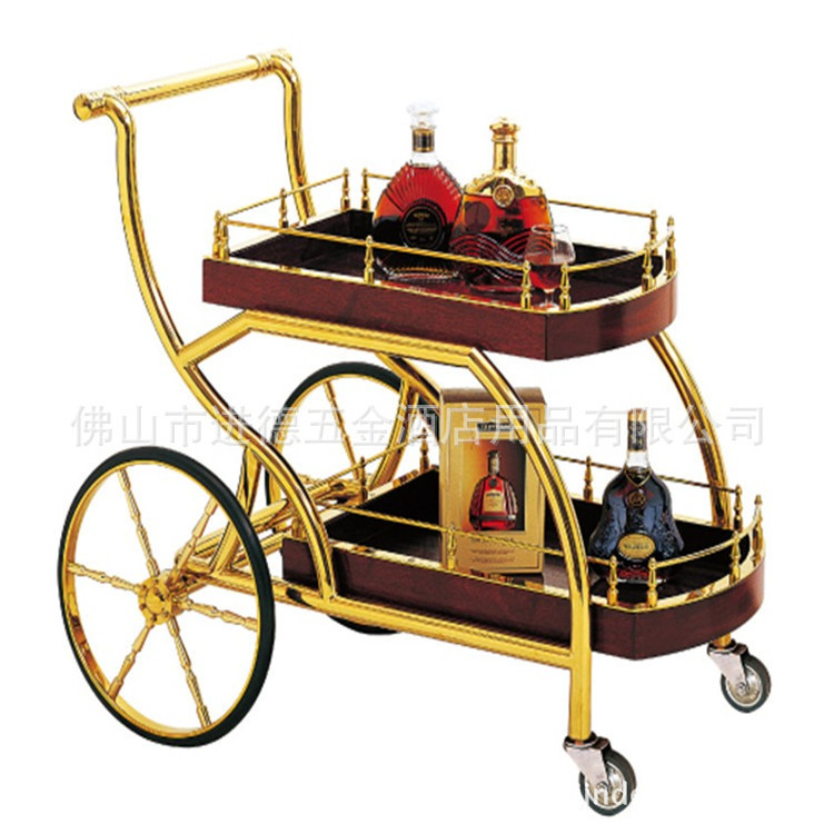 Hotel restaurant food delivery car stainless steel three-layer Wine Car tea car snack cake car 4S shop hand push dessert car