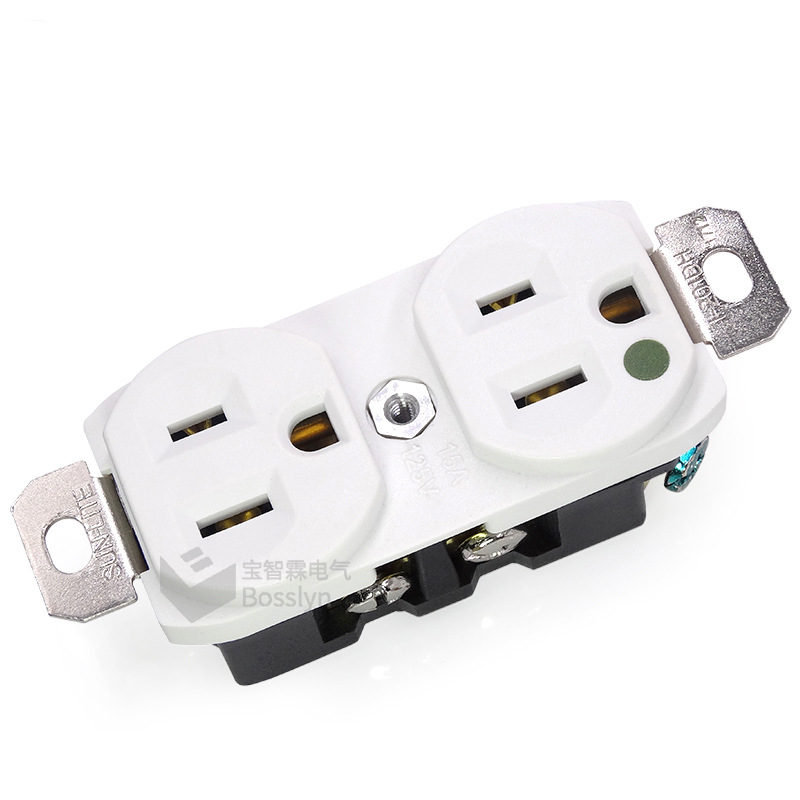 现货供应NEMA 5-15R美式美标美规医疗插座 美国双联工业插座